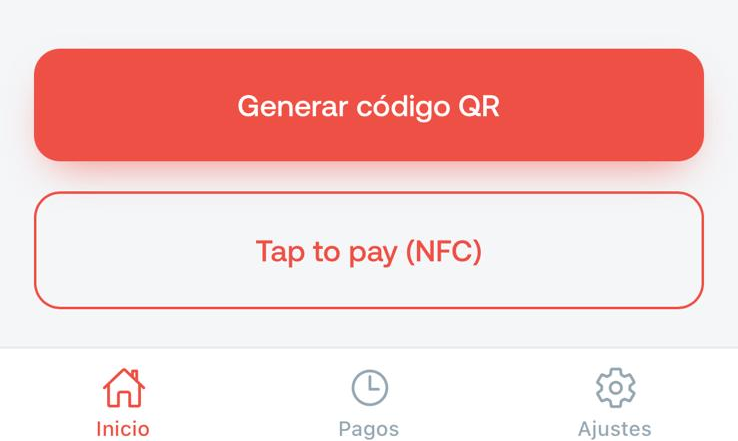 Cobrar con QR o con un toque (NFC)