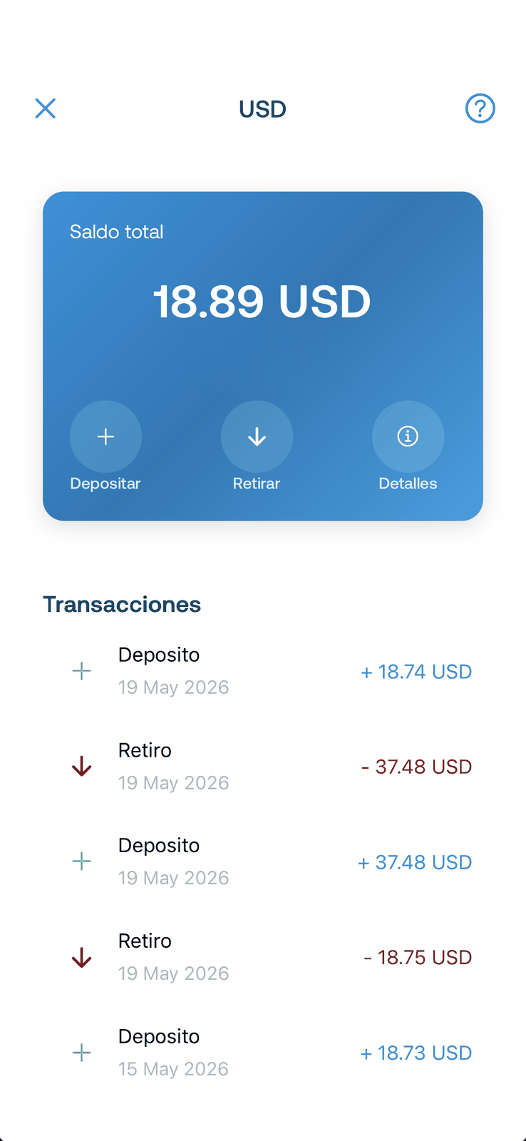 Saldo en dólares digitales